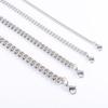 Men's Chunky Stainless Steel Miami Cuban Chain Bracelet Punk Wristband Silver Color Bangle Jewelry Accessory for Foot Hand Chain