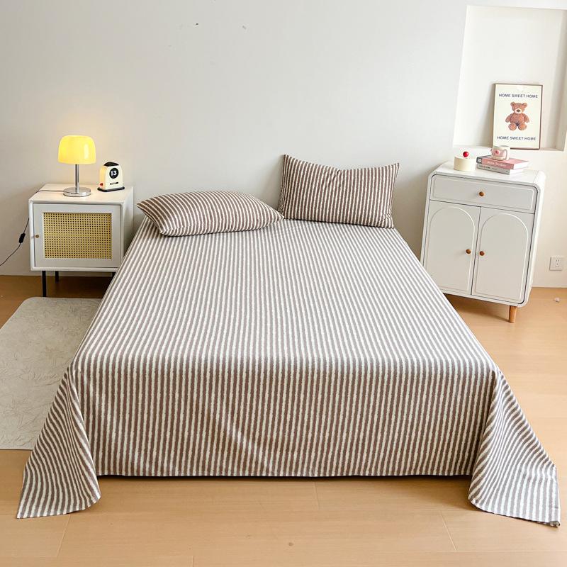 Cotton Polished Sheets Three-piece Set, Pure Cotton Student Dormitory Single Skin-friendly Sheets Three-piece Set