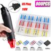 50/800PCS Wire Cable Splice Terminal Kit Waterproof Heat Shrink Butt Crimp Terminals Solder Seal Electrical with Hot Air Gun