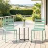 Set of 2 Stackable Garden Chairs Made of Metal, Green Balcony Chairs Patio Chairs Weatherproof for Garden, Terrace and Balcony