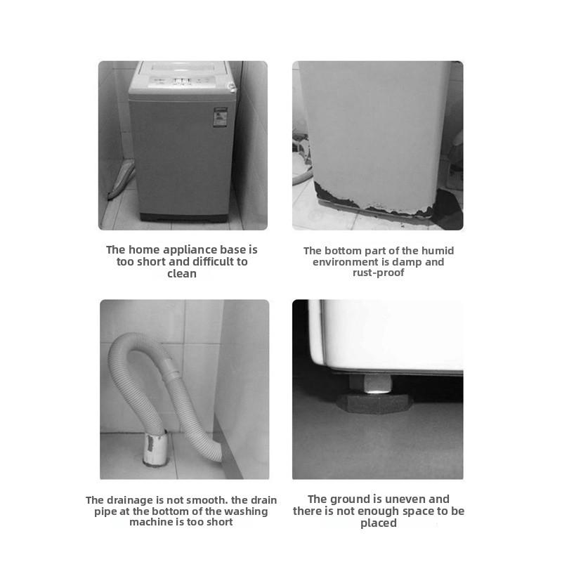 Universal Washing Machine & Refrigerator Anti-Slip Shockproof Base Adjustable Height Stand Anti-Vibration Noise Reduction Feet Moisture-Proof Durable