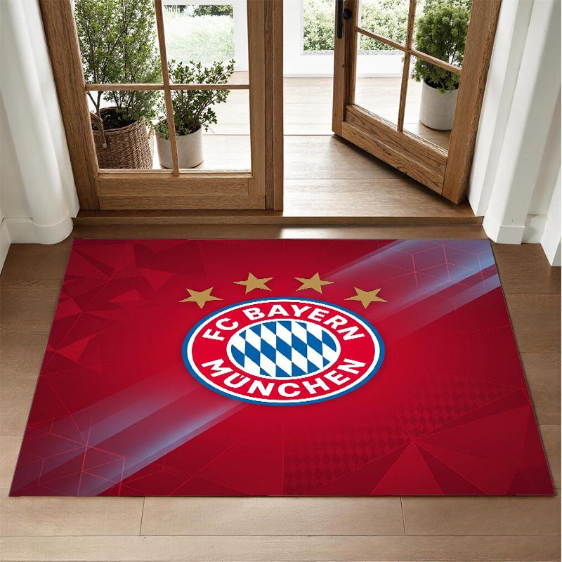Bayern Munich Design Crystal Velvet Rug Soft Decorative Mat for Bedroom Entrance