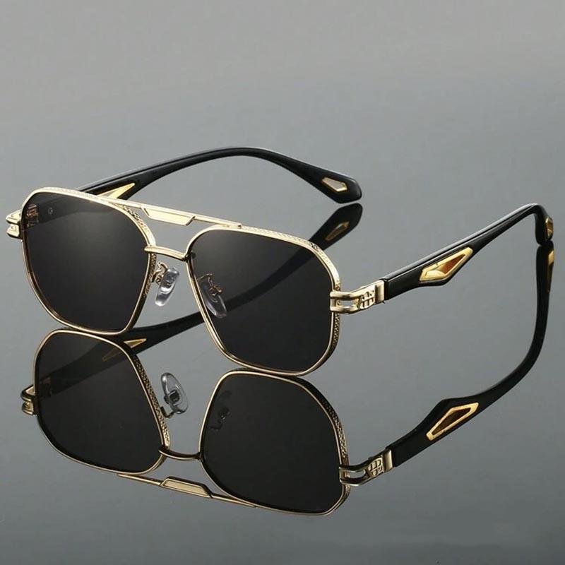 Ochelari de Soare Pătrați Vintage Bărbați Clasici Punte Dublă Lentile Gradate Trendy Retro Marcă Designer Ochelari de Soare de Exterior