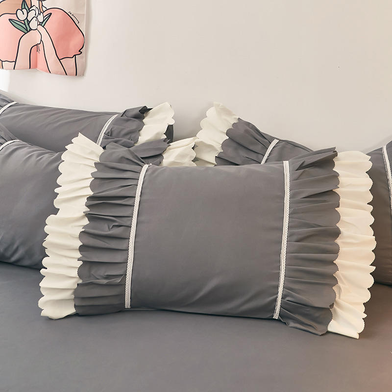 48*74cm Princess Style Pink Cake Layered Lace Pillowcase Splice Ruffle Edge Pillowcase European Style Hotel Home Bedding PillowsProtective Covers