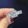 Huitan Gorgeous Women's Rings with AAA Round CZ Crystal Rings for Wedding Engagement Party High Quality Silver Color New