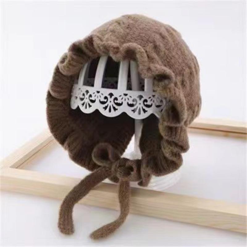 Newborn baby hat autumn and winter super cute baby 3-12 months children's ear hat wool knitted hat