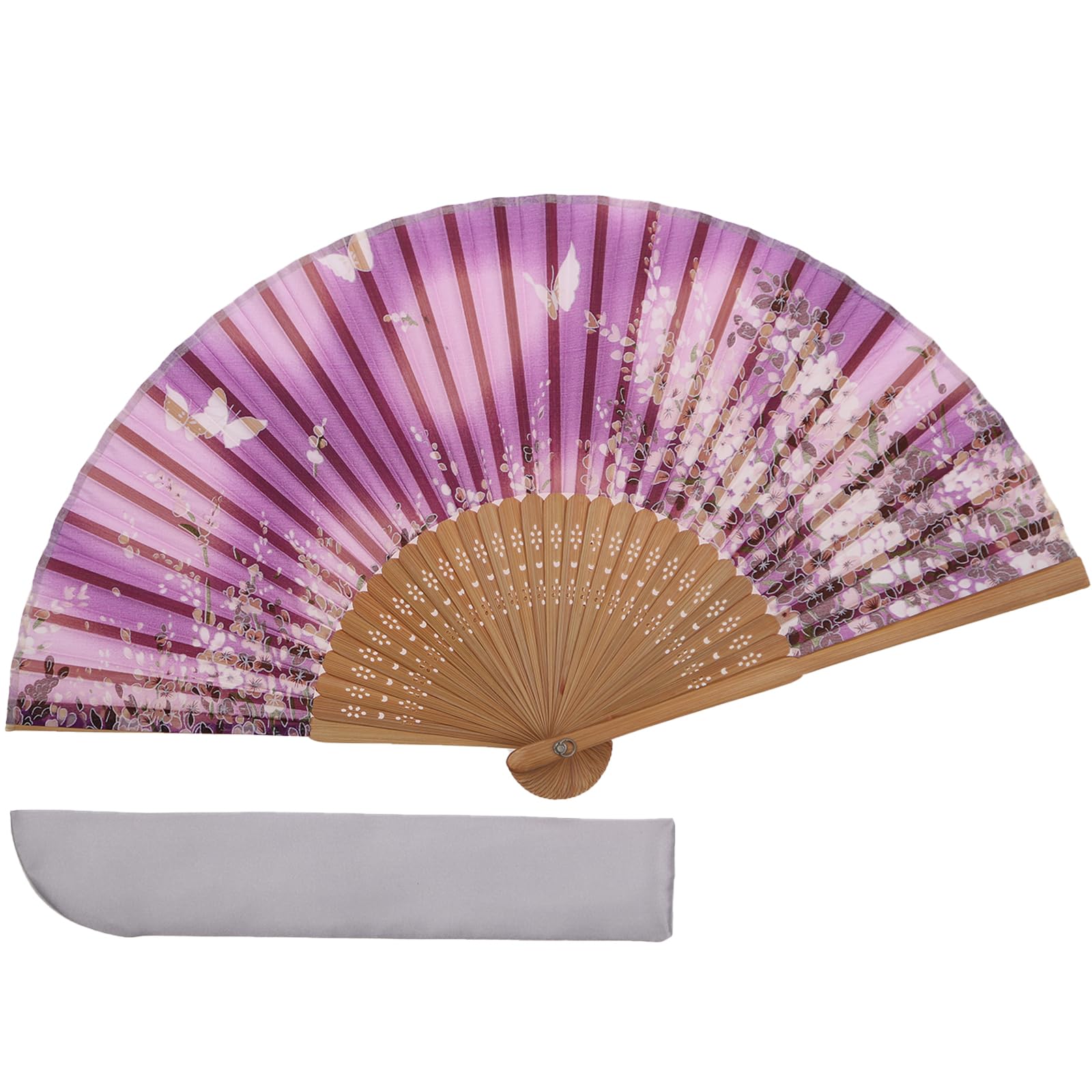 

TOuWA Folding Fan for Men and Bamboo Japanese Japanese Perfect for Fireworks New and Kabuki Stylish Set Folding Fan Purple Women, Ribs, Pattern,