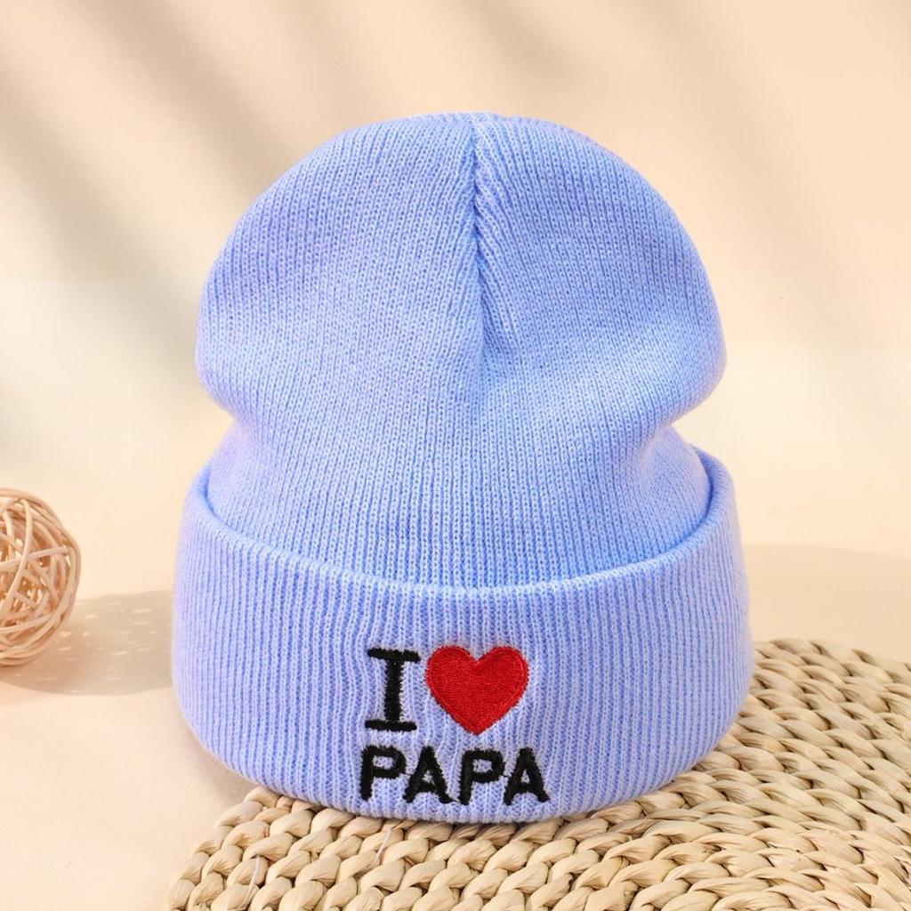 Children'S Hat Autumn And Winter Warm Letter Embroidery Couple Pullover Wool Hat