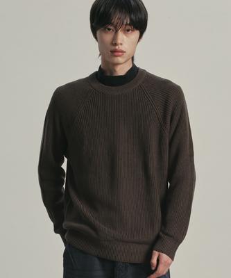 KNITTED [Nitied X Fashion Planet] Cotton Waffle Round Knit Brown