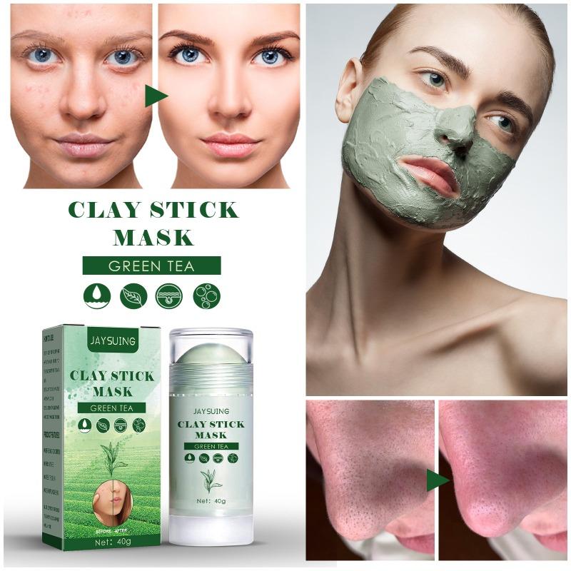 Green Tea Mask for Deep Skin Cleansing, Apply The Mask Stick To Remove Blackheads and Shrink Fine Pores