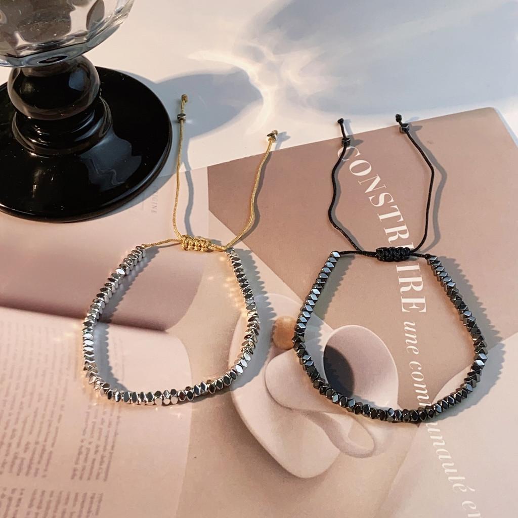 Iridium Minimalist Bracelet Geometric Design Handmade Unisex Jewelry Fashion