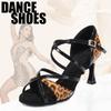 New Adult Women Latin Dance Shoes Peep Toe Ladies Ballroom Standard Dancing Shoes Party Shoes Indoor Heeled 7cm