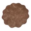 Yousheng Round Wavy Flower Placemat, Waterproof Oil-Proof Placemat, Artificial Leather Heat Insulation Table Mat Coaster for Dining Table
