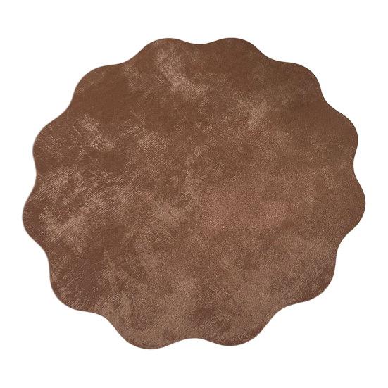 Yousheng Round Wavy Flower Placemat, Waterproof Oil-Proof Placemat, Artificial Leather Heat Insulation Table Mat Coaster for Dining Table S