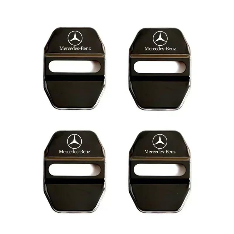 4Pcs Car Styling Car Door Lock Covers stikcer Case for Mercedes Benz New B/C/E Class A Class C200L GLC GLK CLA GLA Accessories