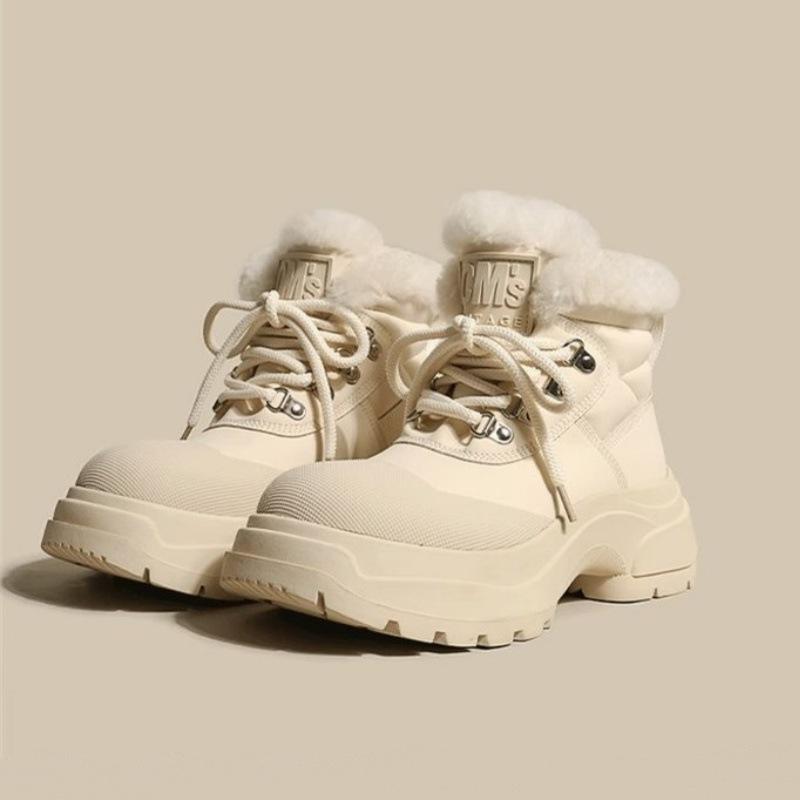 Yunfu snow boots women's 2025 new winter velvet thickened warm Northeast large cotton shoes platform Martin boots