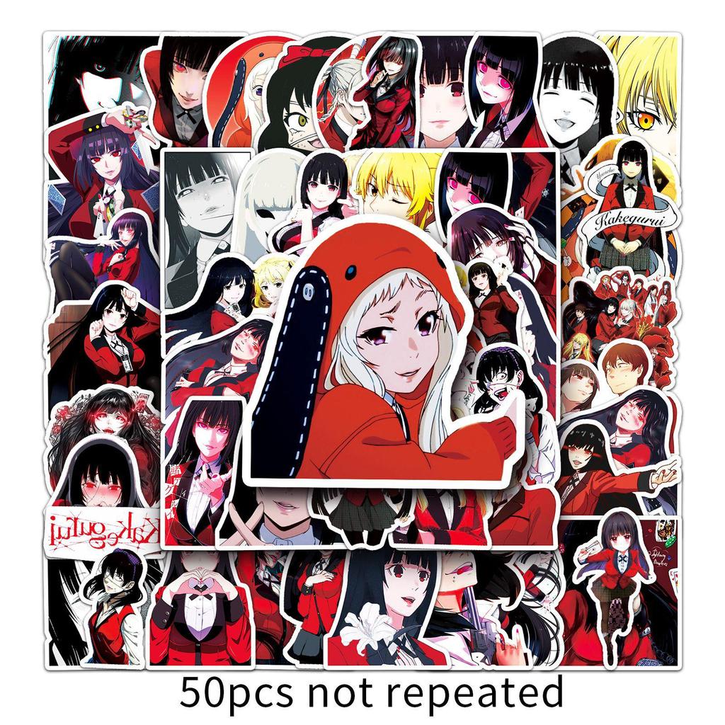 50 Anime Kakegurui Stickers - DIY, Waterproof for Laptop, Car, Phone, Refrigerator