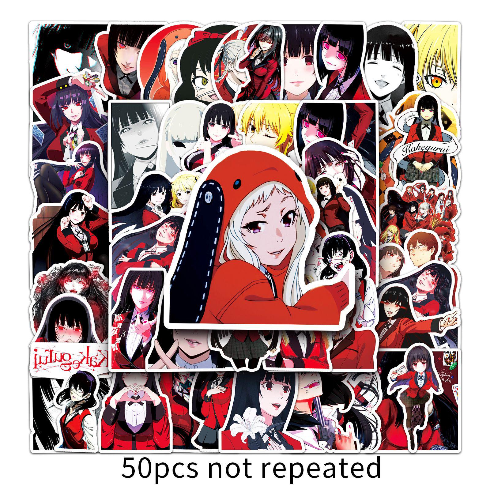 50 Japanese Anime Kakegurui Waterproof Stickers for Laptops, Suitcases, Cars – Cartoon Graffiti Set