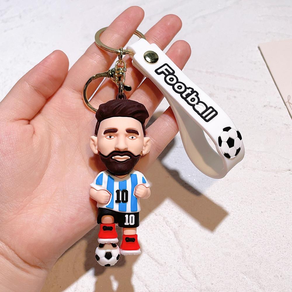 

Trendy Messi Keychain Silicone Keyring Fashionable Soccer Star Jersey Gift For Friends 1