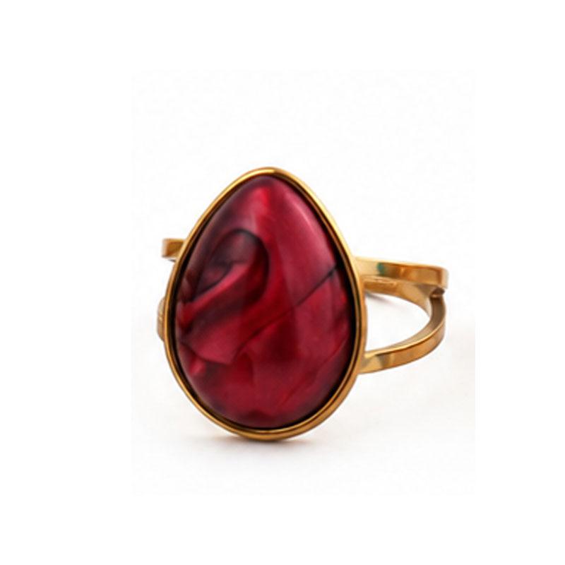 Elegant Light Luxury Stainless Steel Oval Ring - No Fading, European & American Style