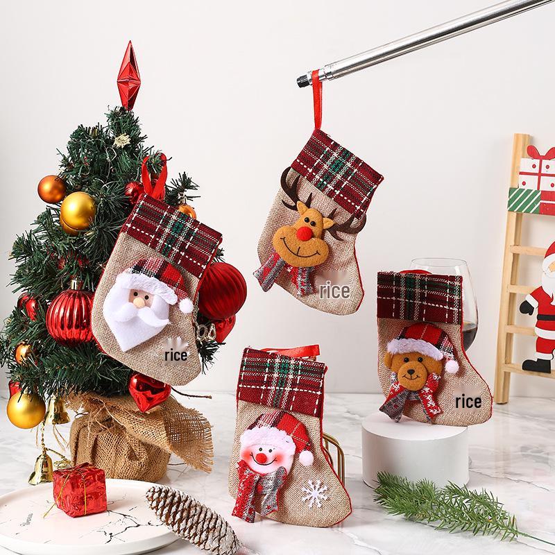 Santa Claus Christmas Stockings and Gift Bags - Tree Ornaments & Small Socks