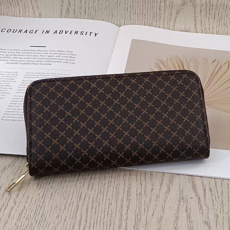 European & American Fashion Large Capacity Zipper Clutch Wallet - Multi-Card Slot, Simple, High-End Design