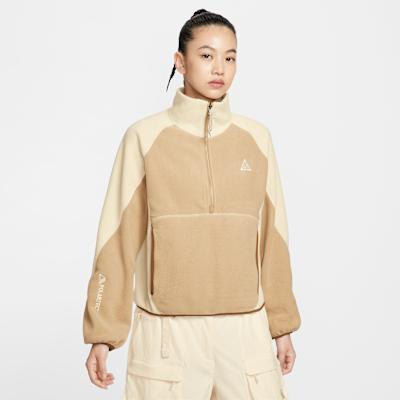 Nike ACG Sweatshirts Women s Khaki Stand Collar Moderate Regular S