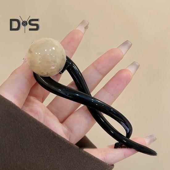 3Pcs Banana Clip Set Beads Decor French Style Hair Clips Women Non-Slip Twist Ponytail Buckle Clips Hair Accessories
