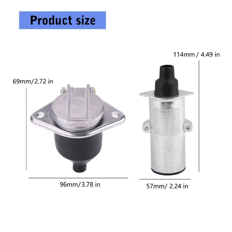 24V 7 Hole Aluminum Socket Quick Install Trailer Power Outlet for Mobile Home Truck & Commercial Vehicle Power Supply