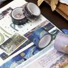 24Pcs Oil Painting Retro Washi Tape Stickers Gold Foil Stickers Colorful Collage Handbook Materials Scrapbook DIY Sticker Decoration