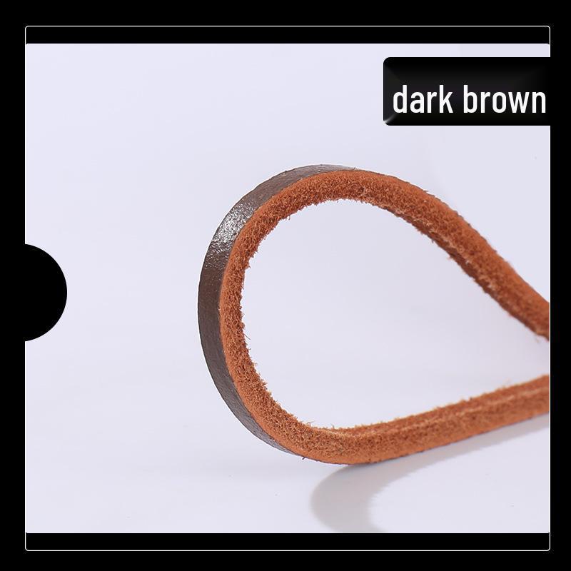 

Шнурки из натуральной кожи Wild Elephant для лоферов, лодочных туфель, ботинок Мартин и военных ботинок, черные и белые 120 cm темно-коричневого