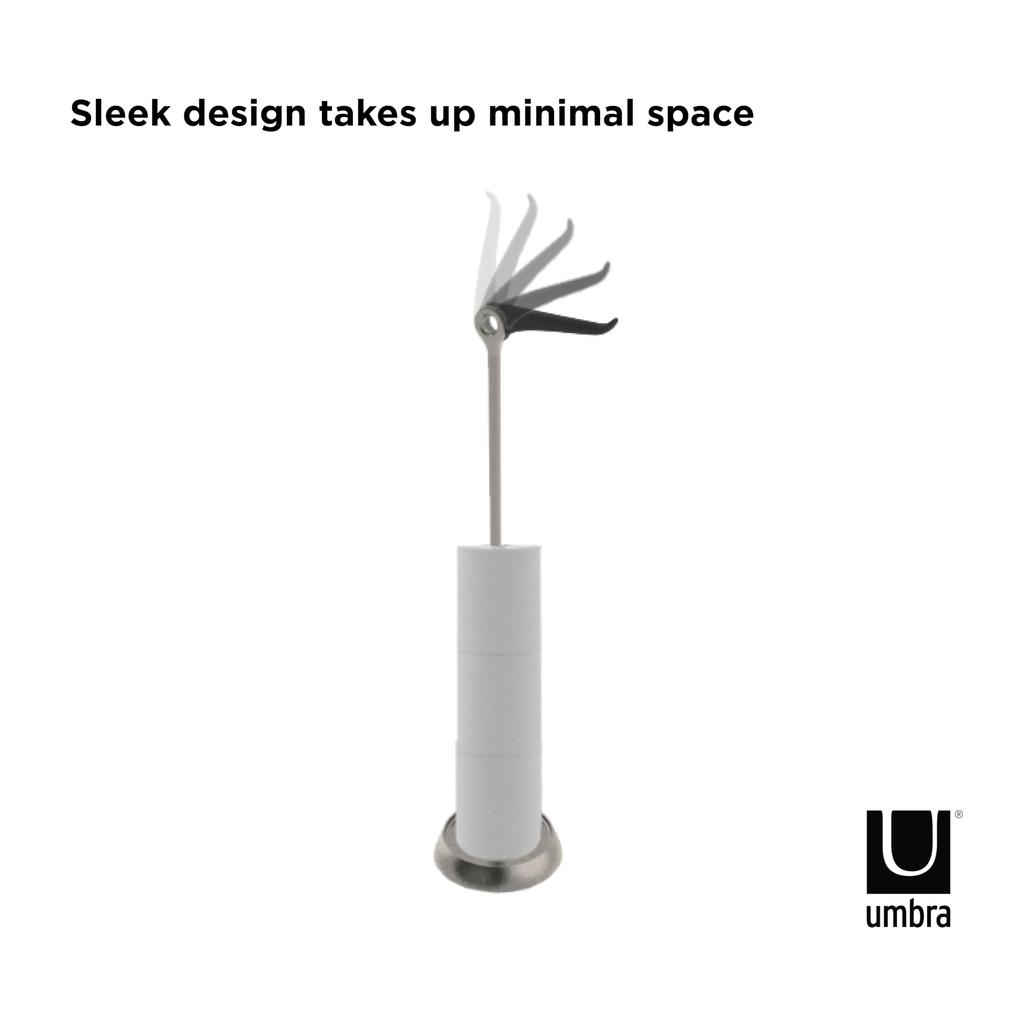 Umbra Toilet Paper Holder, Stand, Storage, Toilet Storage, TUCAN, 2023320410, 17cm Diameter x 74cm High x 23cm Wide, Nickel