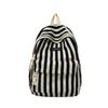 High-value College Style Striped Backpack for Junior High School Students, Casual, Simple, Lightweight and Large-capacity Backpack.