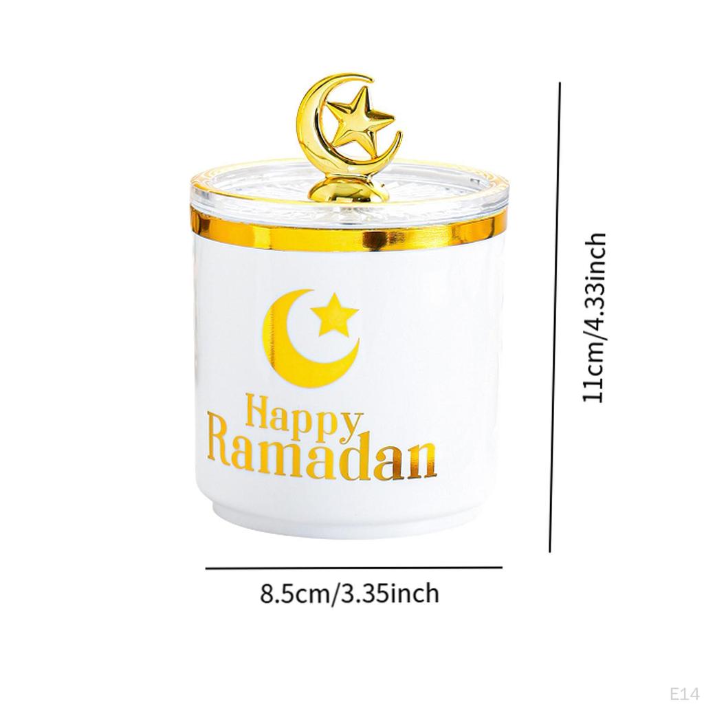 Eid Mubarak Candy Jar Food Organizer with Lid Multi-Purpose Storage Box