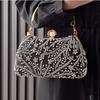 Black Handbag Beading Vintage Women's Party Bags Luxury Brands Wholesale Clutch Pearl Hasp Crossbody Bags Fashion Handmade