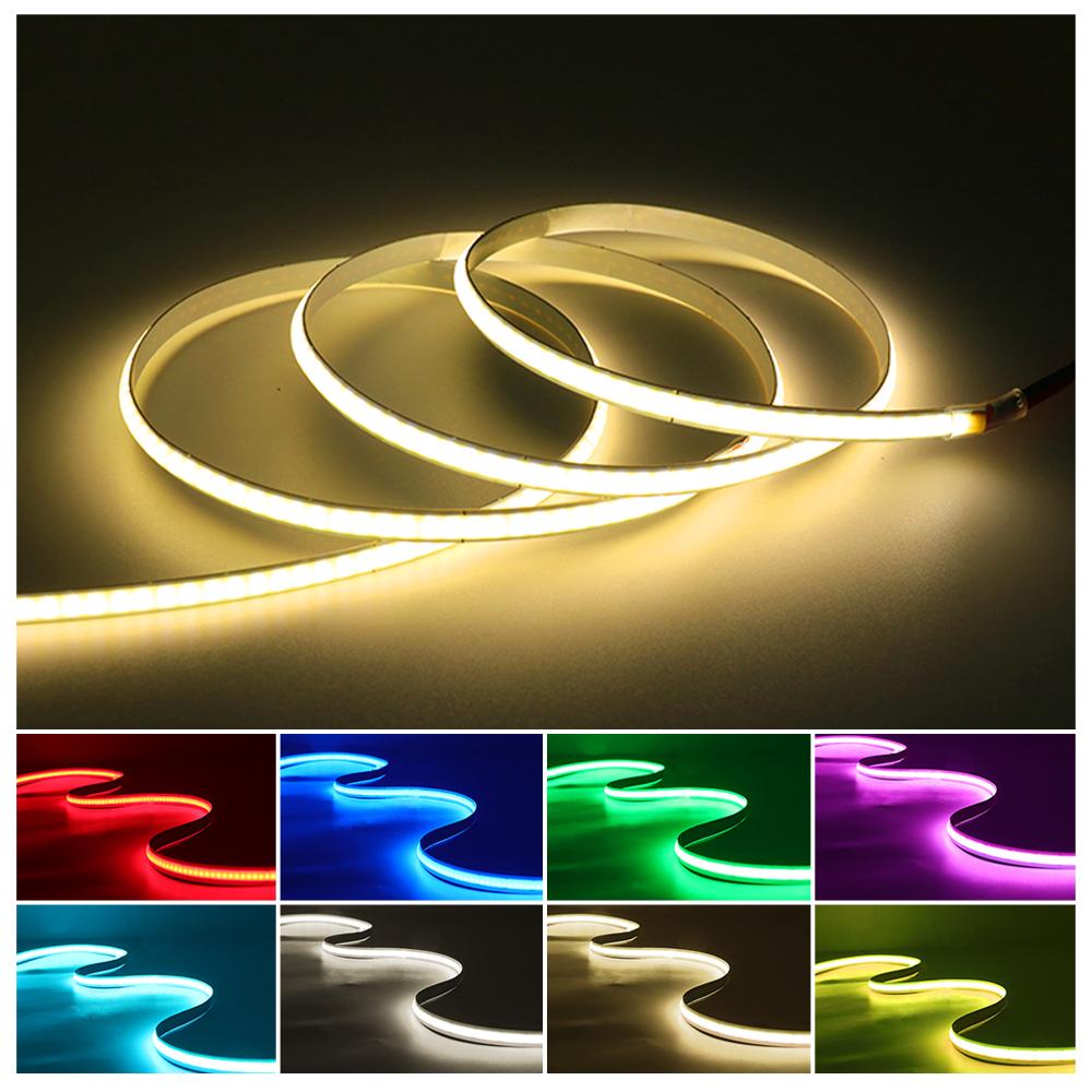Dimmable FOB COB LED Strip 5V USB 320LEDs/m High Density Led Tape Light Bar 5mm Width RA 90 3000-6500K Ribbon Linear Lighting