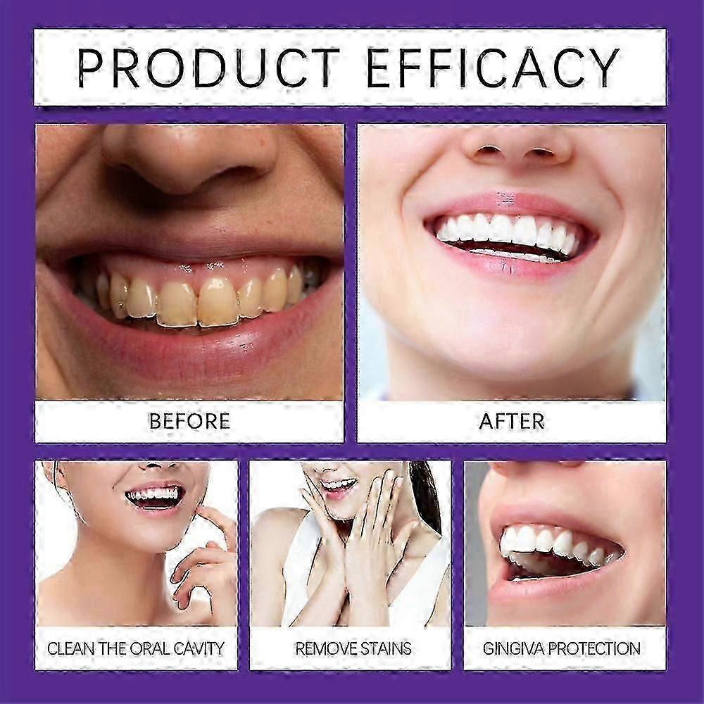 1-3pcs Teeth Restoration Mineral Powder, Teeth Whitening Remove Stain, Oral Clean Fresh Breath Improve Smell, Purple Bleaching Toothpaste