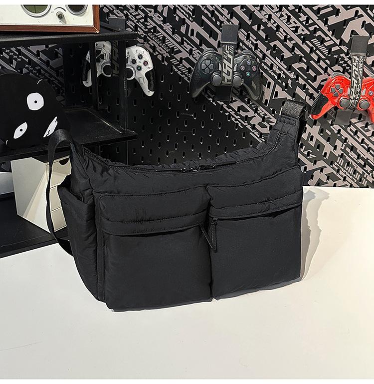 Unisex Large Capacity Multi-Pocket Crossbody Tote - Water-Repellent Workwear Style Shoulder Bag