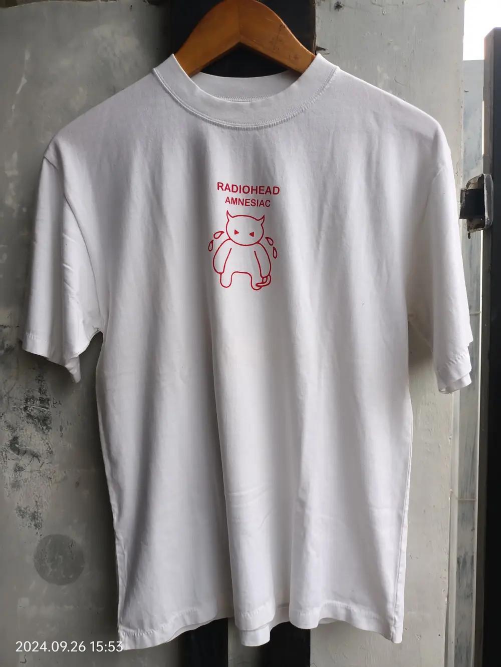 Radiohead Amnesiac Promo Tour Tee Vintage Indie Rock Graphic Shirt S-5XL XL