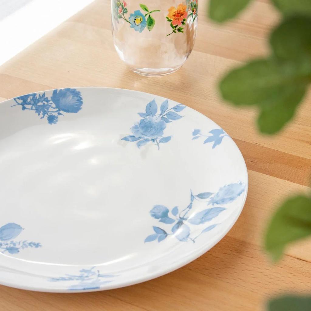 TarHong Cottage Blue Floral Dinner Melamine Dishwasher Perfect for Outdoors and DN23986071 Plate, 27cm, Shatter-Resistant Dishware, Plastic, Safe,