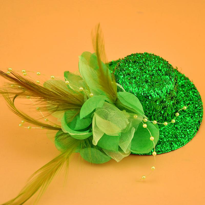 

1 шт. Заколки для волос Перо Женские аксессуары для волос Фасинатор Головной убор Декор из жемчуга зелёный