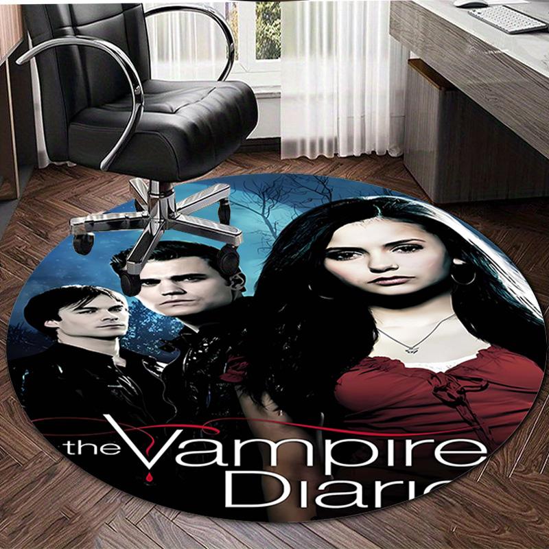 1pc The Vampire Diaries1 Design Printed Area Round Carpet for Bedroom Living Room Home Decor Rugs Mat Non Slip Mat Rug for Bedside