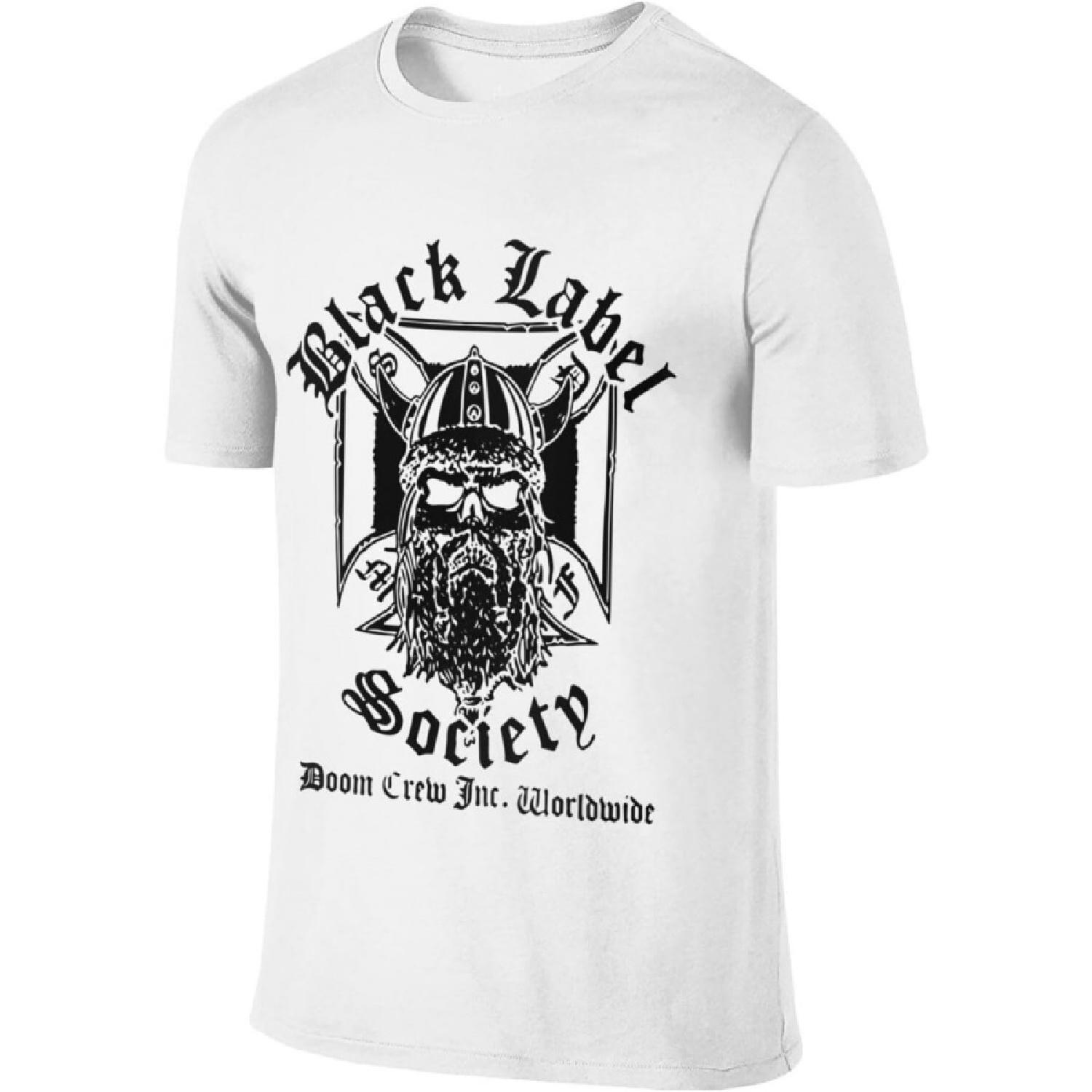 

POLNWZWA Men s T Shirts Black Label Society Crew Neck Cotton Short Sleeve Sport Tees Running Athletic for Men XXXXXL білий