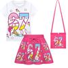 Kids Girls Steal a Brainrot 67 Print Sets Short Sleeves T-Shirt Skirt Bag Clothes Set