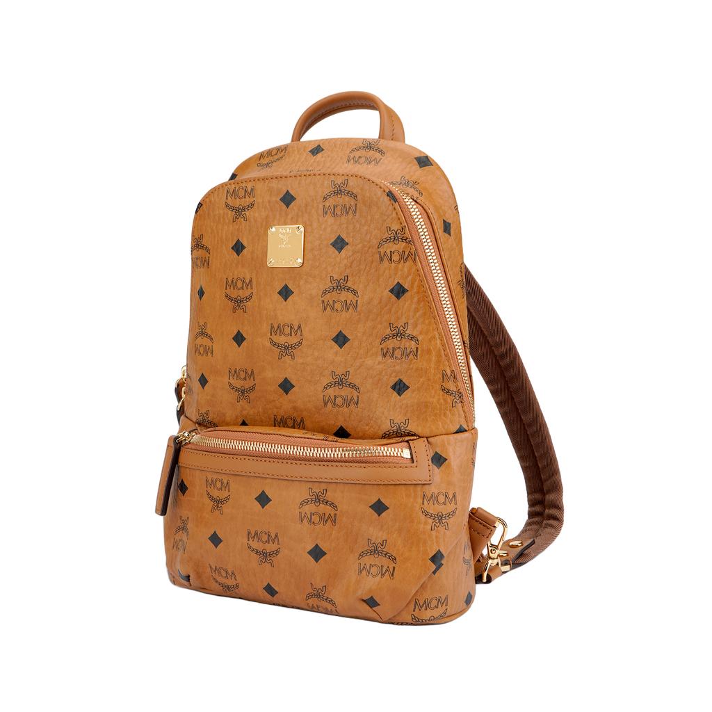 MCM Klassik Visetos Monogram Print Faux Leather Chest Bag Men bags Brown Cognac MMLBSKC01CO001