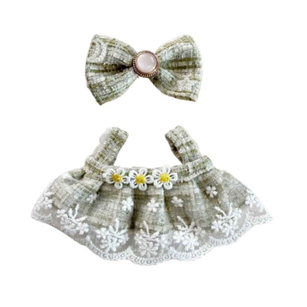 

1 set Toy Accessories Sitting Party Labubu Doll Clothes Mini Cotton Doll s Clothes Baby Pendant зелёный