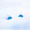 Creative New Fashion 925 Sterling Silver Jewelry Blue Triangle Geometry Snow Mountain Fresh Cute Female Stud Earrings