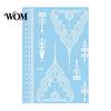 Eco-friendly Tattoo Sticker White Lace for Women, Temporary Face Body Skin-friendly Arm, Waterproof Fake Decal Wedding Party Festival Safe Tattoos