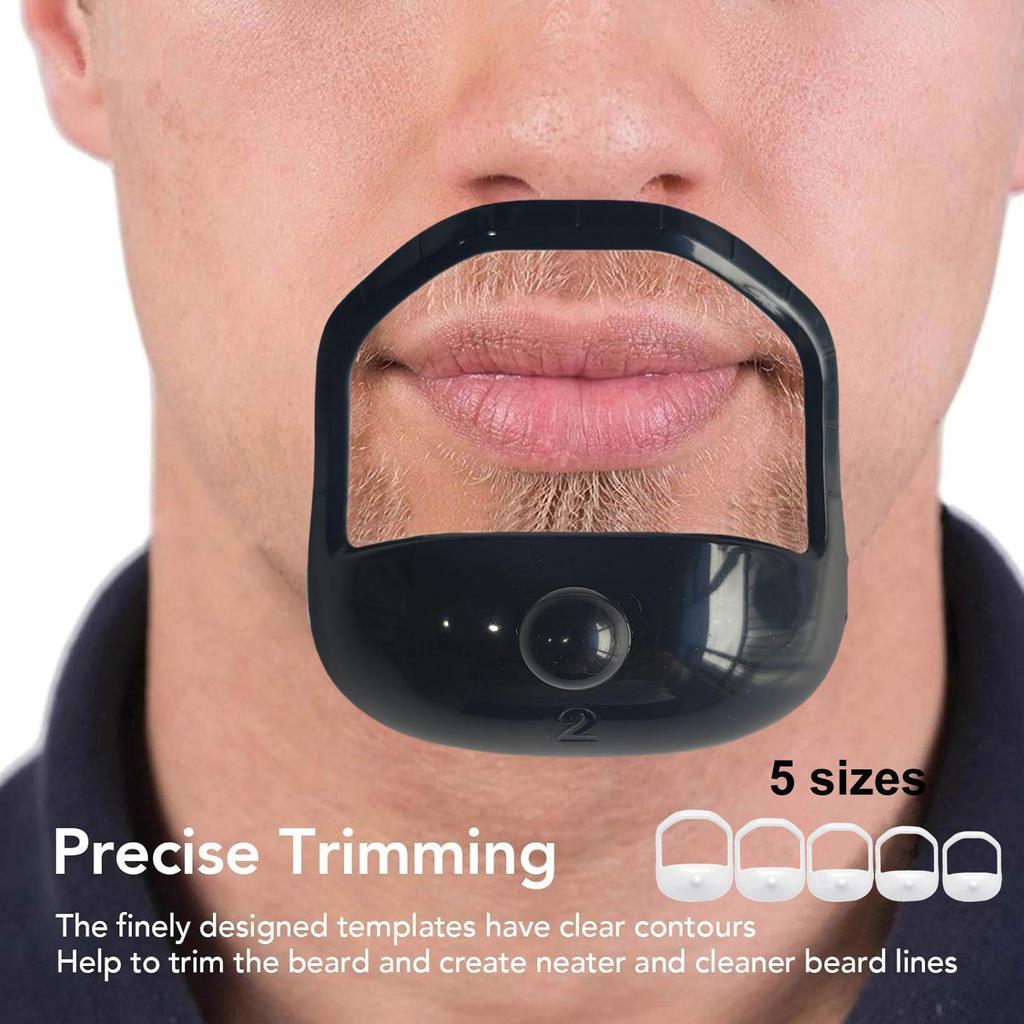 5-Piece Beard Shaping Template Set for Men's DIY Care