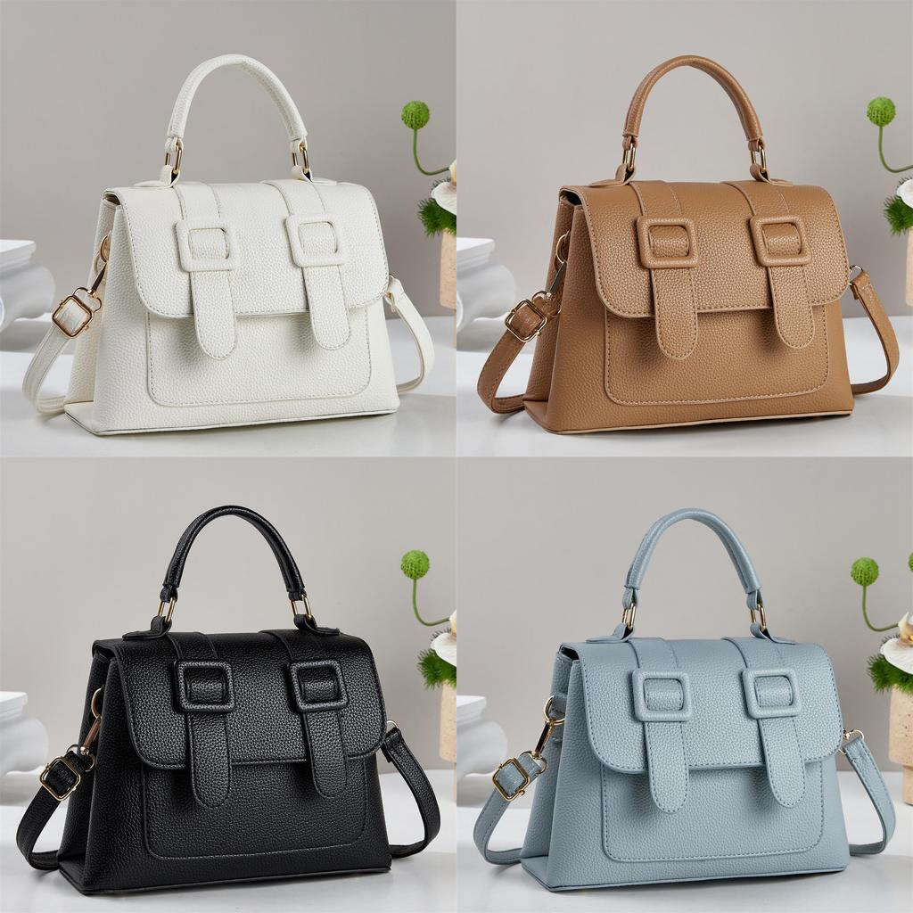 Small Square Pu Handbag With Multiple Inner Compartments For Everyday Use